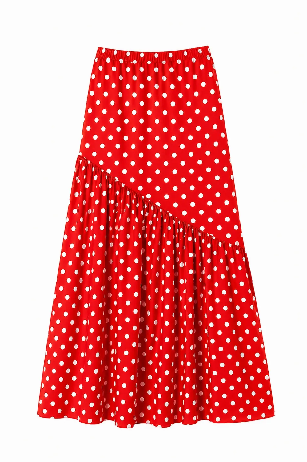 Saia Polkadot: vermelho com bolas brancas